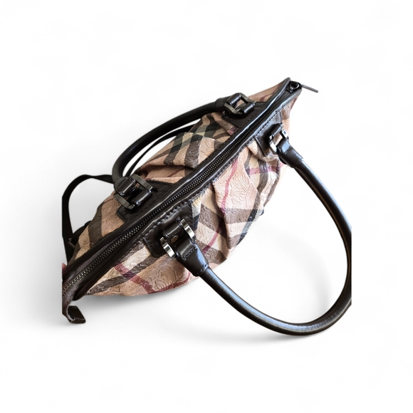 Burberry Tan and Black Plaid Shoulder Bag - Picture 2 of 9